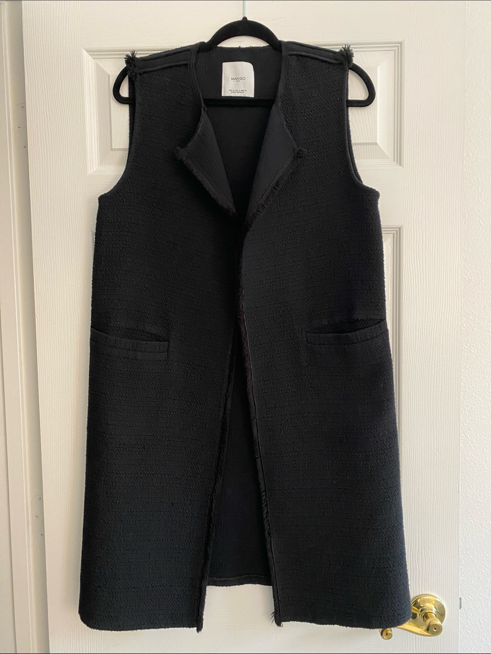 Mango Black Sleeveless Longline Vest Size Small